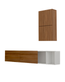 باکس دیواری تلویزیون سفید قهوه ای مینیمال مدل T.W006