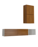 باکس دیواری تلویزیون سفید قهوه ای مینیمال مدل T.W006