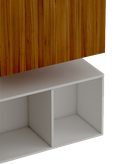 باکس دیواری تلویزیون سفید قهوه ای مینیمال مدل T.W006