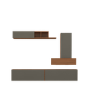 باکس تلویزیون دیواری طوسی قهوه ای ام دی اف مدل T.W007