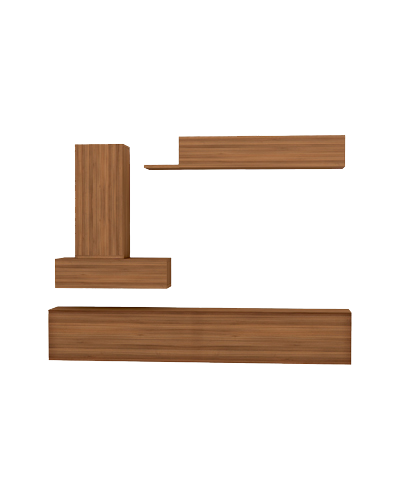 باکس تلویزیون دیواری طوسی قهوه ای ام دی اف مدل T.W007