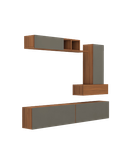 باکس تلویزیون دیواری طوسی قهوه ای ام دی اف مدل T.W007