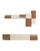 باکس تلویزیون دیواری سفید قهوه ای مینیمال مدل T.W008