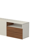 باکس تلویزیون دیواری سفید قهوه ای مینیمال مدل T.W008