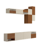 باکس تلویزیون دیواری سفید قهوه ای مینیمال مدل T.W008