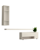 باکس دیواری تلویزیون سفید ام دی اف با روکش برجسته مدل T.W0010