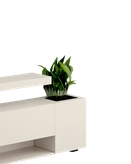 باکس دیواری تلویزیون سفید ام دی اف با روکش برجسته مدل T.W0010