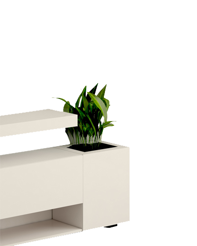 باکس دیواری تلویزیون سفید ام دی اف با روکش برجسته مدل T.W0010