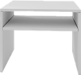 میز عسلی ام دی اف سفید و روکش برجسته مدل T.T.001