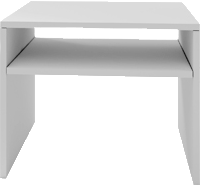 میز عسلی ام دی اف سفید و روکش برجسته مدل T.T.001