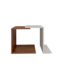 میز عسلی سفید قهوه ای ام دی اف ضدخش مدل T.T.002