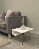 میز عسلی ام دی اف سفید با روکش ضدخش مدل T.T.003