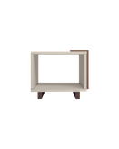 میز عسلی سفید قهوه ای ام دی اف با روکش برجسته مدل T.T.004