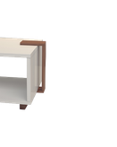 میز عسلی سفید قهوه ای ام دی اف با روکش برجسته مدل T.T.004