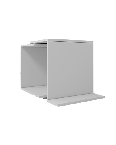 میز عسلی ام دی اف سفید دارای نوار پی وی سی مدل T.T.005