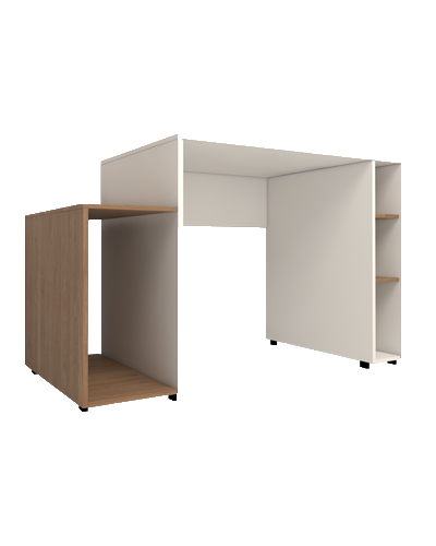 میز کامپیوتر سفید قهوه ای مینیمال مدل C.D008