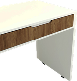 میز کارمندی سفید قهوه ای دارای دستگیره های مگنتی مدل S.D001