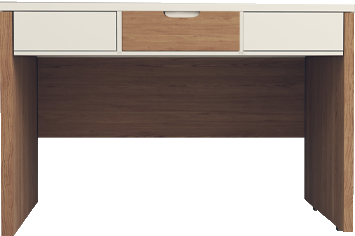 میز کارمندی سفید قهوه ای دارای سه کشو افقی مدل S.D002