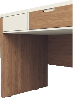 میز کارمندی سفید قهوه ای دارای سه کشو افقی مدل S.D002