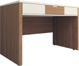 میز کارمندی سفید قهوه ای دارای سه کشو افقی مدل S.D002