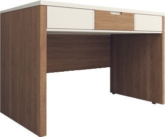 میز کارمندی سفید قهوه ای دارای سه کشو افقی مدل S.D002