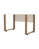 میز کارمندی سفید قهوه ای با روکش ضدخش برجسته مدل S.D003