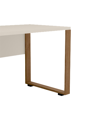 میز کارمندی سفید قهوه ای با روکش ضدخش برجسته مدل S.D003