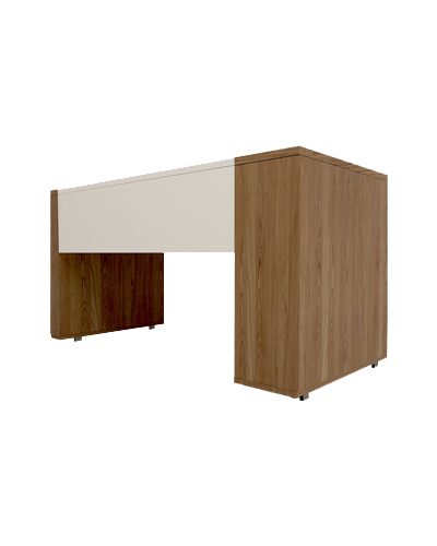 میز کارمندی مینیمال سفید با دو کشو مدل S.D007