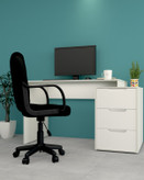 میز کارمندی سفید ام دی اف روکش ضدخش مدل S.D0010