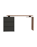 میز مدیریتی قهوه ای مشکی دارای ریل های آرام بند مدل M.D001