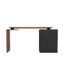 میز مدیریتی قهوه ای مشکی دارای ریل های آرام بند مدل M.D001