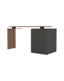 میز مدیریتی قهوه ای مشکی دارای ریل های آرام بند مدل M.D001