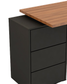 میز مدیریتی قهوه ای مشکی دارای ریل های آرام بند مدل M.D001