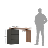 میز مدیریتی قهوه ای مشکی دارای ریل های آرام بند مدل M.D001