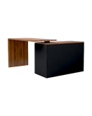 میز مدیریتی مشکی قهوه ای دارای روکش ضدخش مدل M.D002