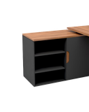 میز مدیریتی مشکی قهوه ای دارای روکش ضدخش مدل M.D002