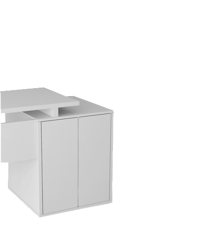 میز مدیریتی ام دی اف سفید مینیمال مدل M.D009