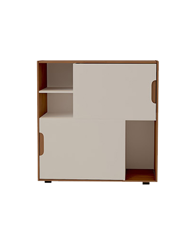 فایل اداری دو طبقه سفید قهوه ای ام دی اف مدل F001