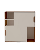 فایل اداری دو طبقه سفید قهوه ای ام دی اف مدل F001