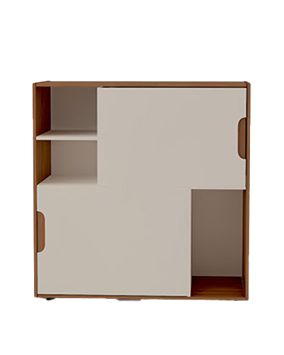 فایل اداری دو طبقه سفید قهوه ای ام دی اف مدل F001