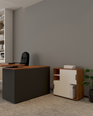 فایل اداری دو طبقه سفید قهوه ای ام دی اف مدل F001