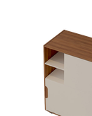 فایل اداری دو طبقه سفید قهوه ای ام دی اف مدل F001