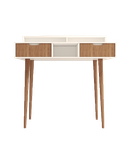 میز تحریر سفید قهوه ای با سه باکس مجزا مدل D.001