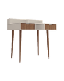 میز تحریر سفید قهوه ای با سه باکس مجزا مدل D.001