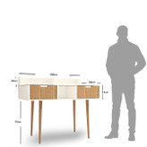 میز تحریر سفید قهوه ای با سه باکس مجزا مدل D.001