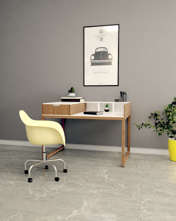 میز تحریر سفید قهوه ای ام دی اف مقاوم مدل D002