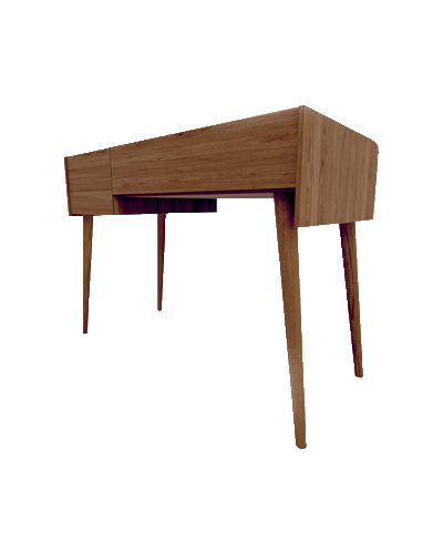 میز تحریر سفید قهوه ای با پایه های چوب روس مدل D.003