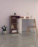 میز تحریر سفید قهوه ای ام دی اف با روکش ضدخش مدل D.004