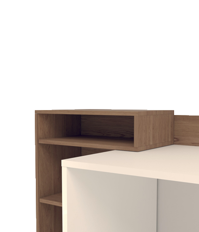 میز تحریر سفید قهوه ای ام دی اف با روکش ضدخش مدل D.004