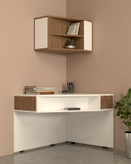 میز تحریر سفید قهوه ای ام دی اف با دو کشو مدل D.007